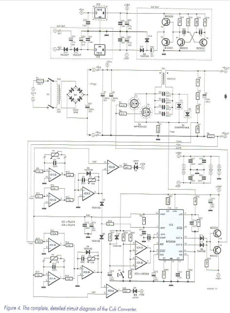 Figure4. The complete, detailed circuit diagram of the Cuk Converter
