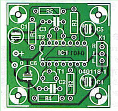 Figure 2. Component mounting plan of the small PCB designed for the project