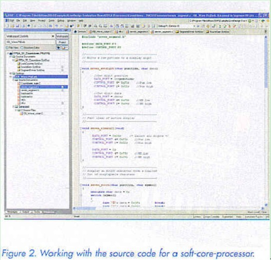 Figure 2. Working with the source code for a soft-core-processor