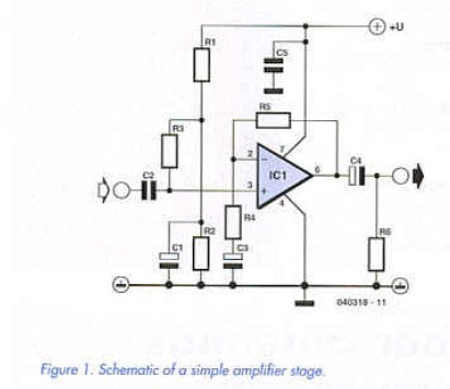 Figure1, schematic of a simple amplifier stage