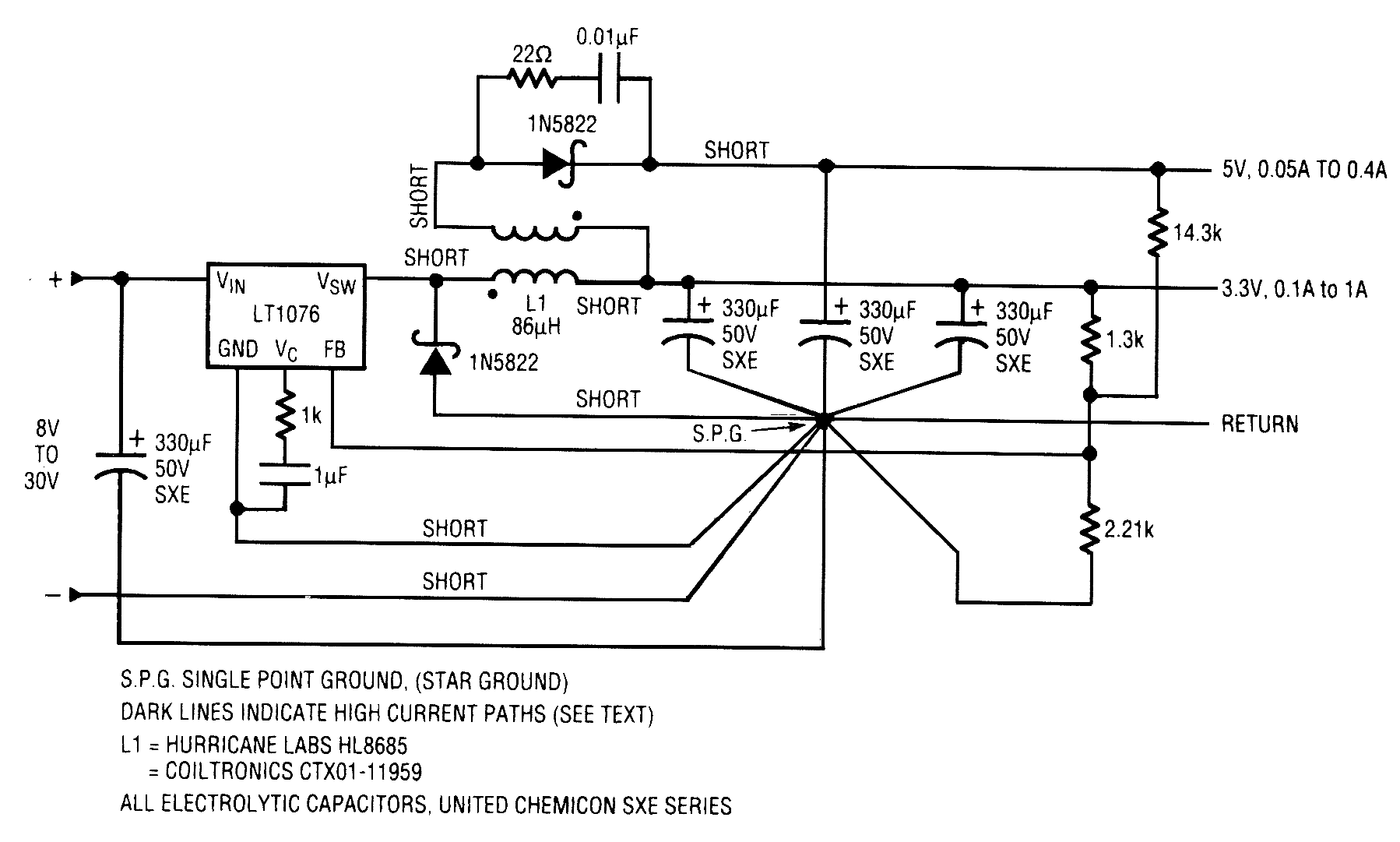dc_dc_CONVERTER_CIRCUIT_WITH_33_V_AND_5_V_OUTPUTS AD_DA_Converter_Circuit Circuit Diagram