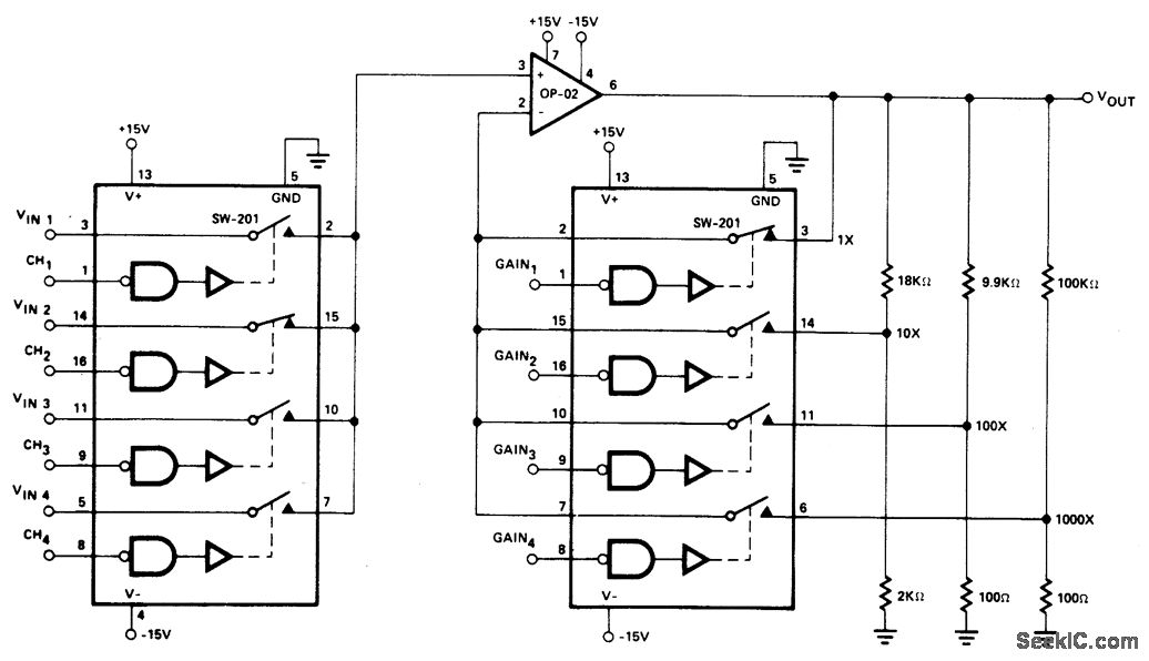 PROGRAMMABLE_GAIN_NONINVERTINGAMPLIFIER_WITH_SELECTABLE_INPUTS