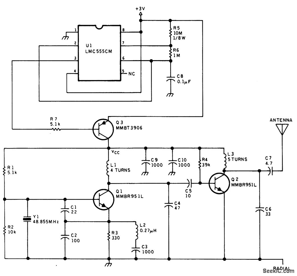 LOW_POWER_VHF_BEACON_TRANSMITTER Communication_Circuit Circuit