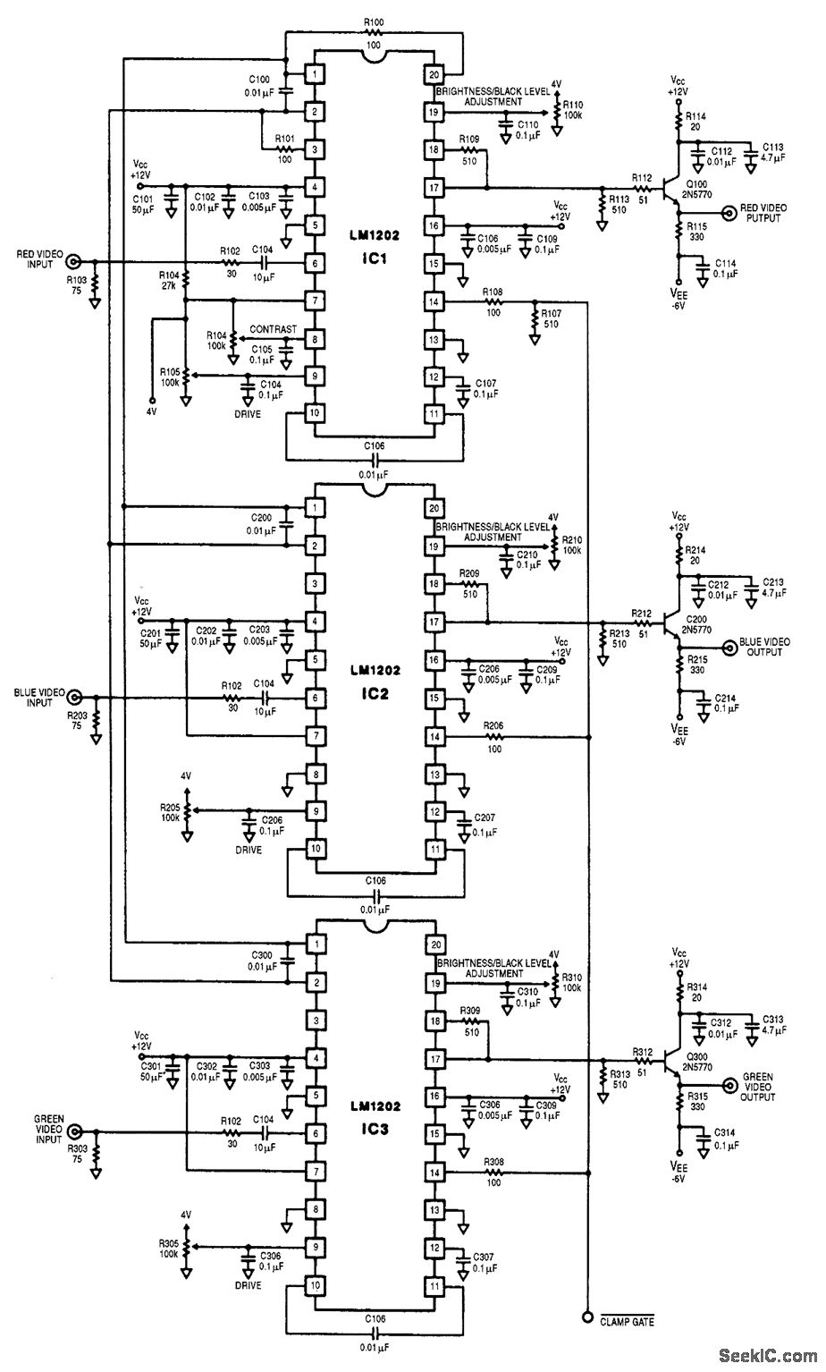 RGB_VIDEO_AMPLIFIER Amplifier_Circuit Circuit Diagram