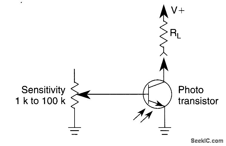 VARIABLE_SENSITIVITY_PHOTOTRANSISTOR_CIRCUIT Circuit Diagram