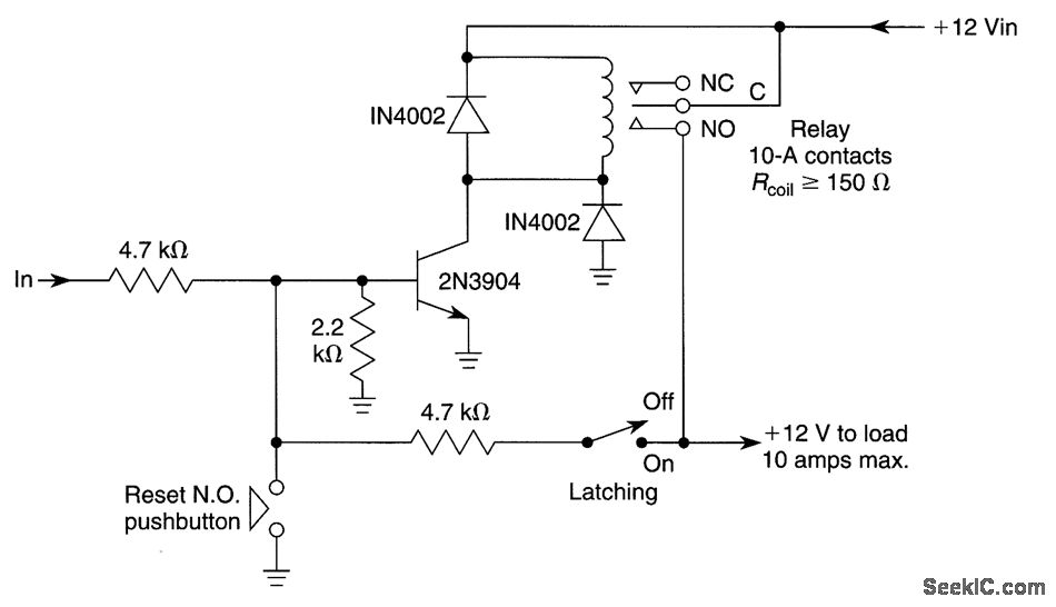 LATCHING_RELAY_DRIVER_FOR＋12_V_LOADS Relay_Control Control_Circuit