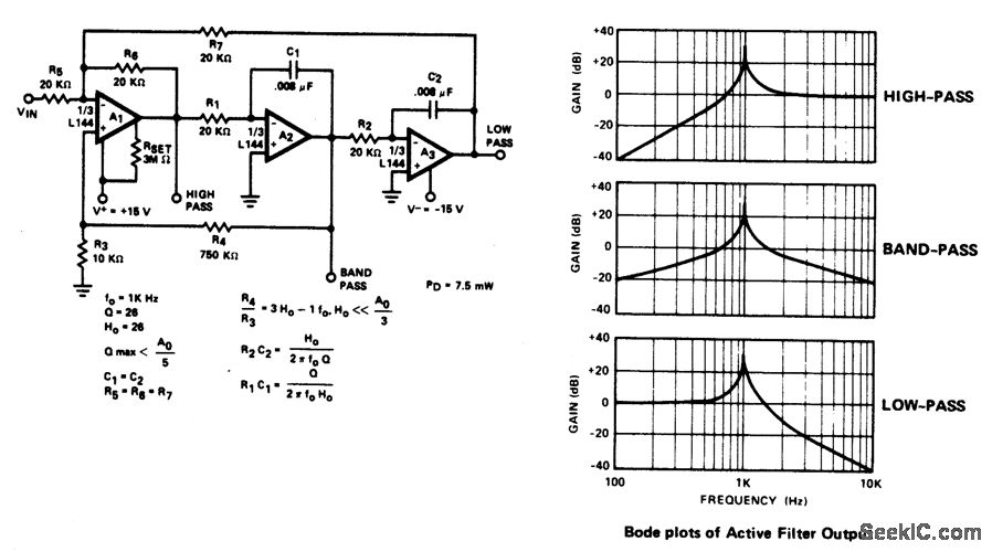 THREE_AMPLIFIER_ACTIVE_FILTER Filter_Circuit Basic_Circuit