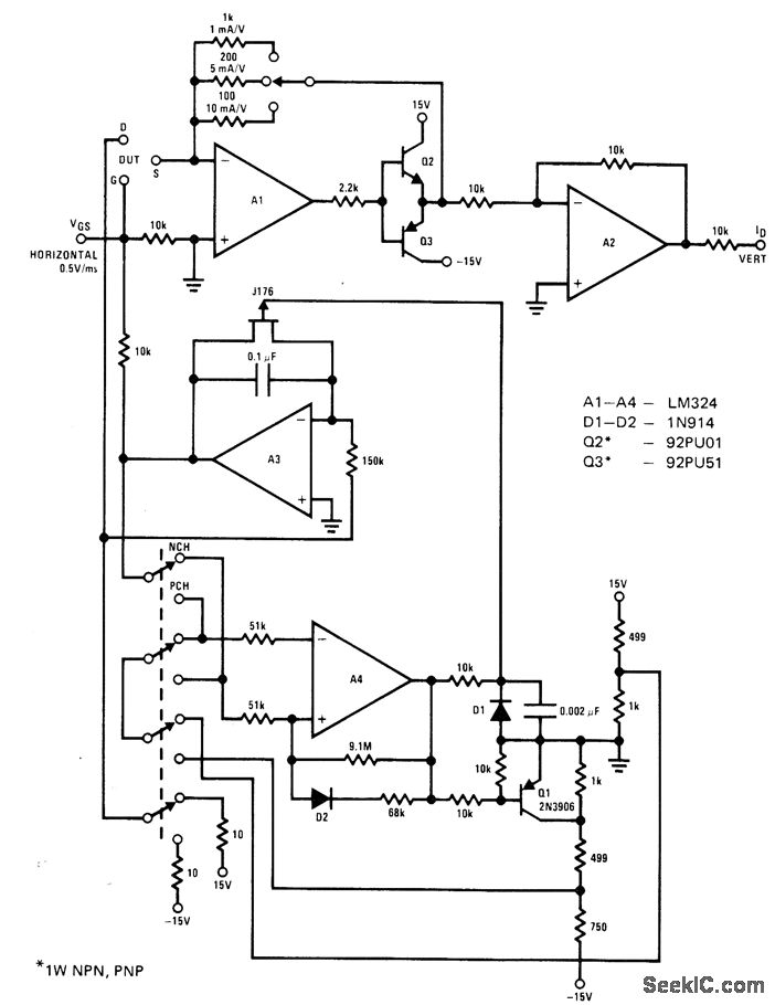 JFET_CURVE_TRACER Basic_Circuit Circuit Diagram