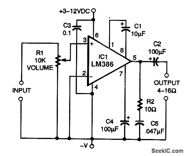 Audio Amplifier Using Lm386 Circuit Diagram