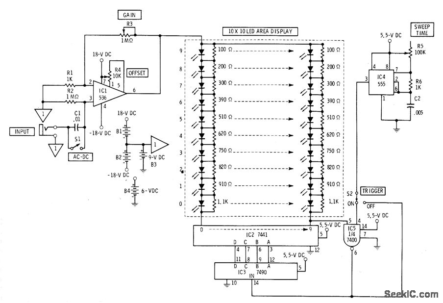 10O_LED_SOLID_STATE_OSClLLOSCOPE LED_and_Light_Circuit Circuit