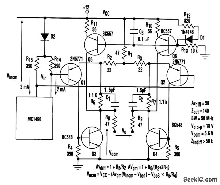 WIDEBAND_CURRENT_FEEDBACK_AMPLIFIER Amplifier_Circuit Circuit