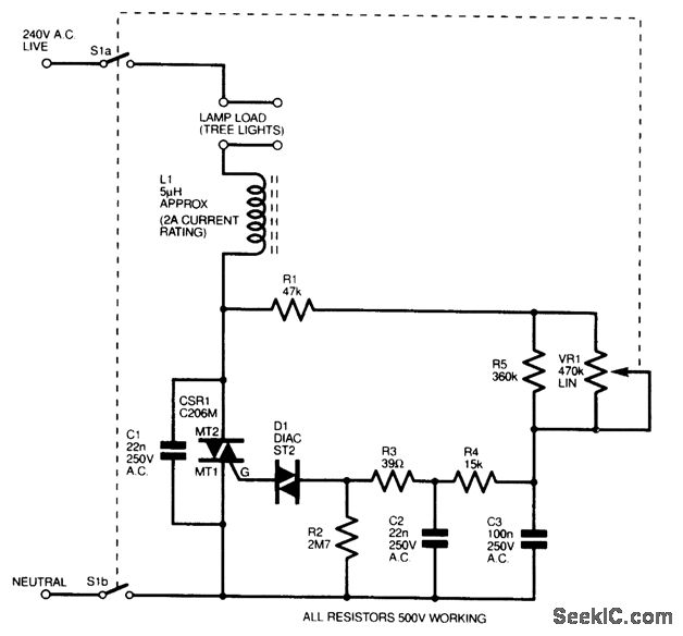 CHRISTMAS_LIGHT_DIMMER - Basic_Circuit - Circuit Diagram - SeekIC.com CHRISTMAS_LIGHT_DIMMER - Basic_Circuit - Circuit Diagram - SeekIC.com
