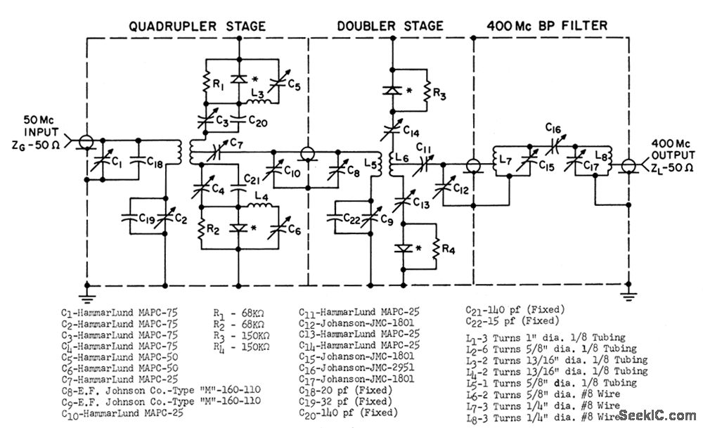 50_MC_TO_400_MC_VARACTOR_MULTIPLIER Basic_Circuit Circuit Diagram