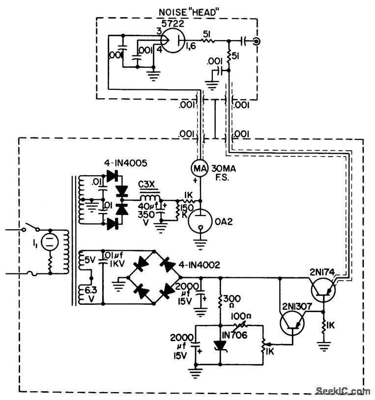 25_TO_450_MC_NOISE_GENERATOR power_supply_circuit Circuit Diagram
