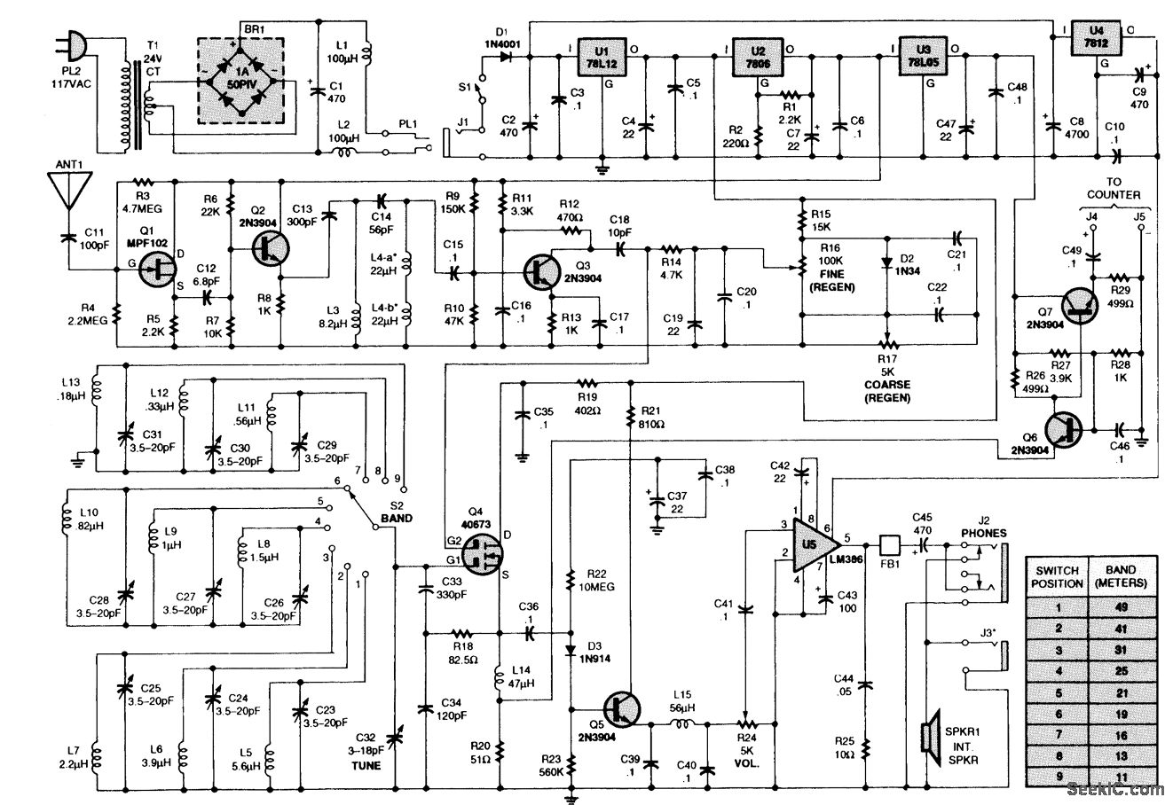 REGENERATIVE_SHORTWAVE_RECEIVER Signal_Processing Circuit Diagram