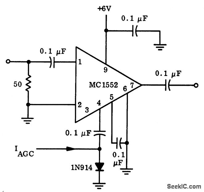Video_amplifier_with_AGC_using_an_MC1552 Amplifier_Circuit Circuit Diagram