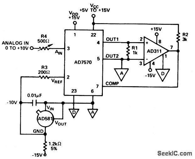 CMOS_A_D_converter_with__10_volt_reference AD_DA_Converter_Circuit