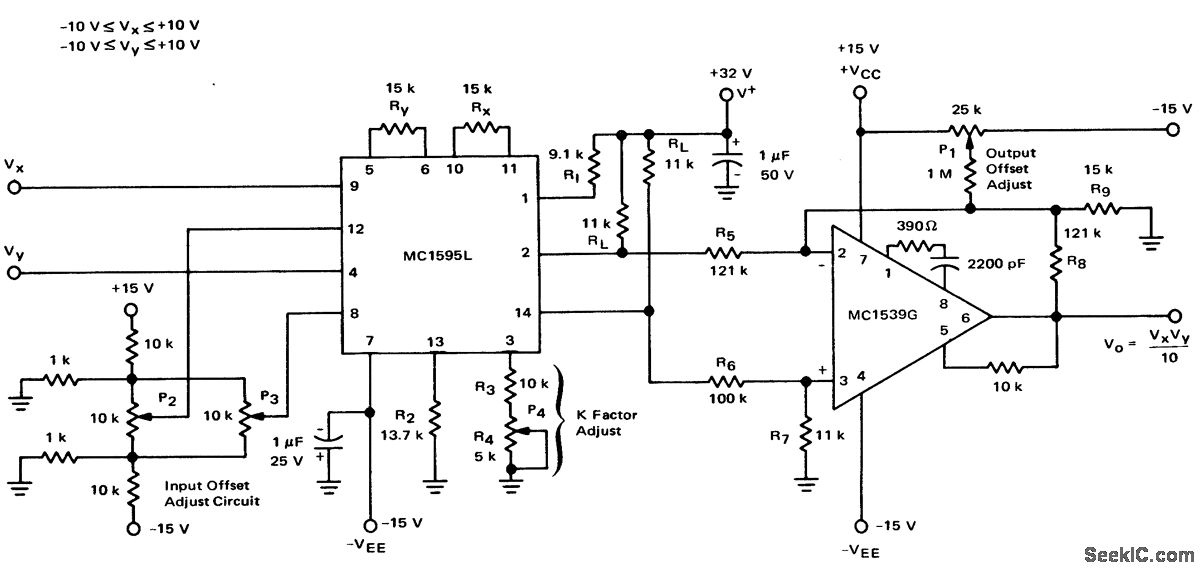 Mltiplier_with_op_amp_level_shift Electrical_Equipment_Circuit