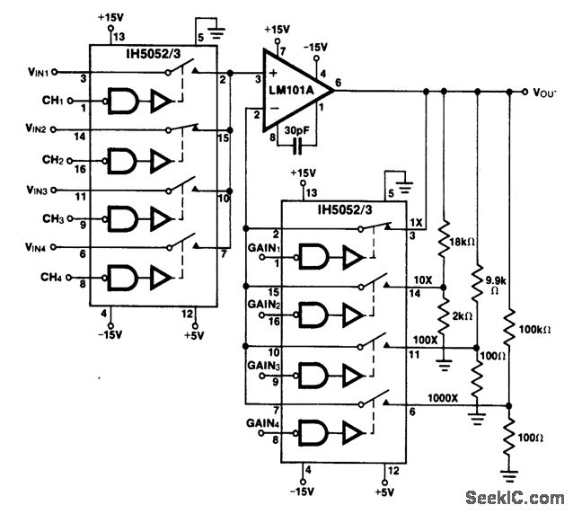 Programmable_gain_noninverting_amplifier_with_selectable_inputs