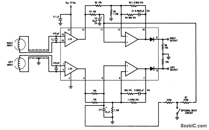 Dc_coupled_tape_head_preamps_two_head Audio_Circuit Circuit Diagram