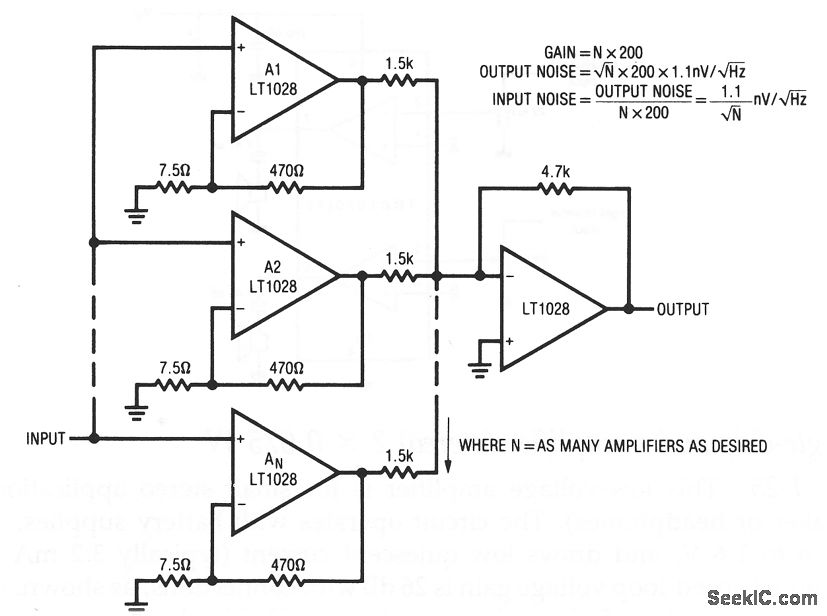 Low_noise_technique_with_parallel_amplifiers Amplifier_Circuit