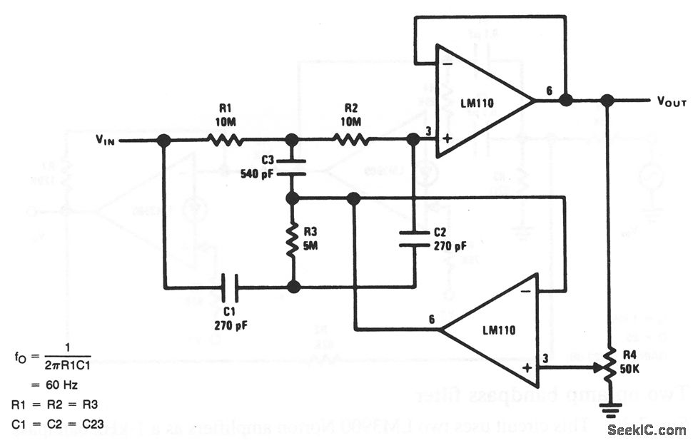 Adjustable_Q_notch_filter Filter_Circuit Basic_Circuit Circuit Diagram