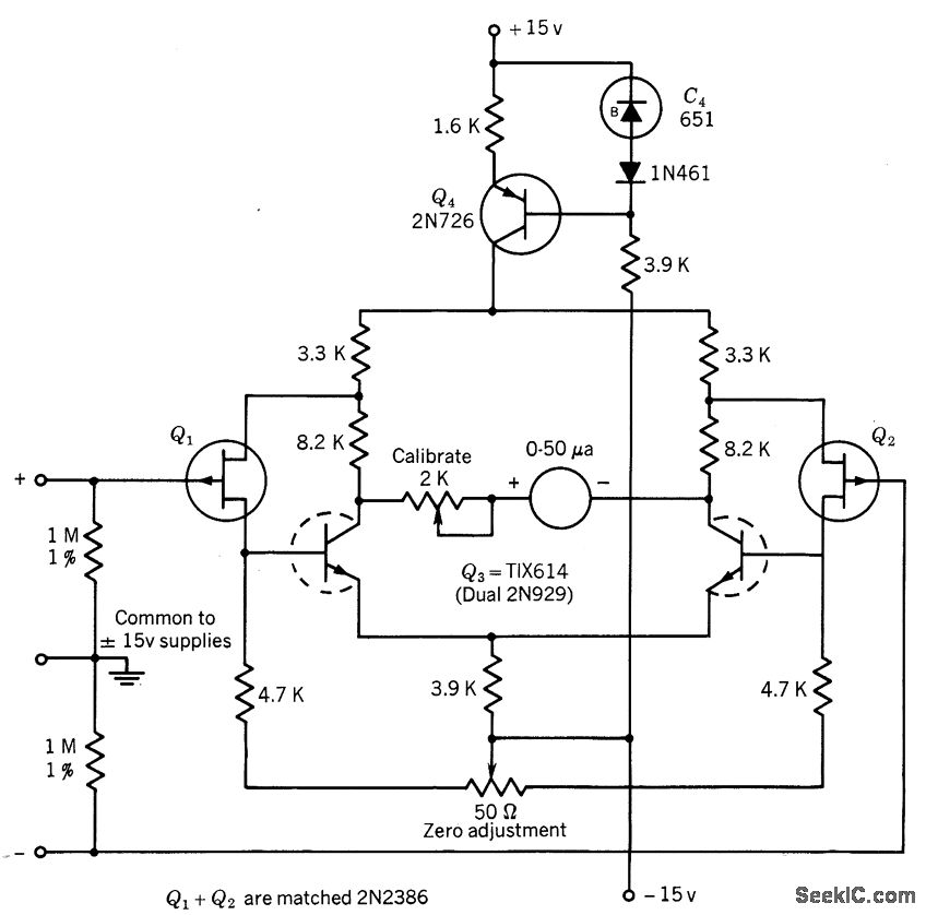 FET_D_C_MILLIVOLTMETER Power_Supply_Circuit Circuit Diagram