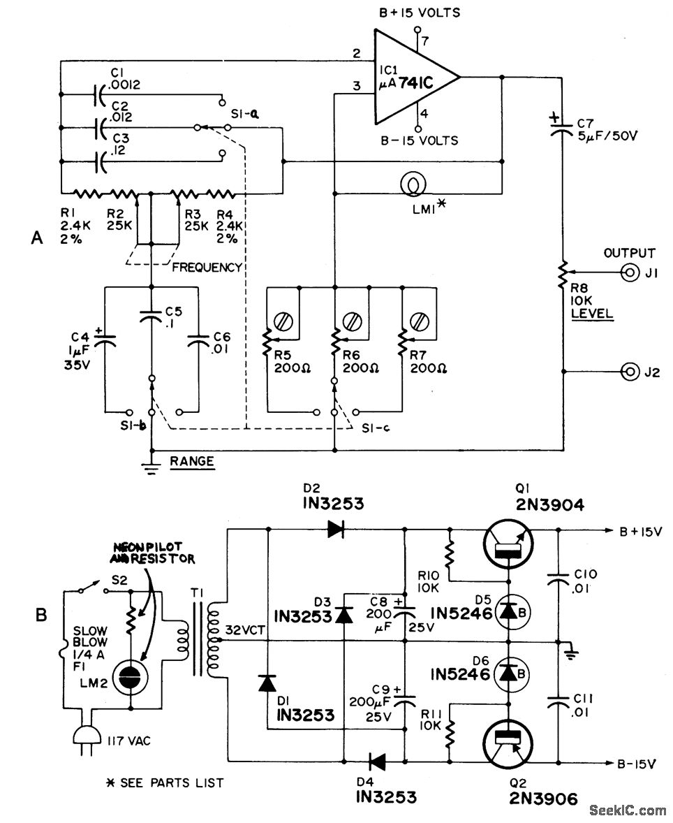 ONE_IC_AUDIO_GENERATOR Signal_Processing Circuit Diagram