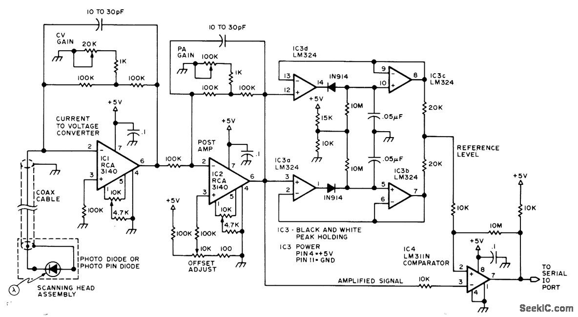 barcode reader circuit diagram. of ar-code scanner by