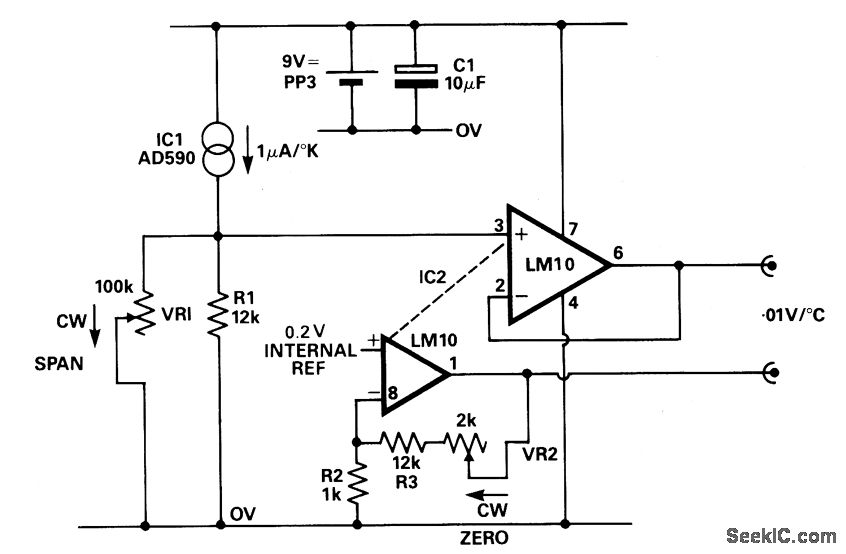 TEMPERATURE SENSOR AND DVM INTERFACE Circuit Diagram Forum