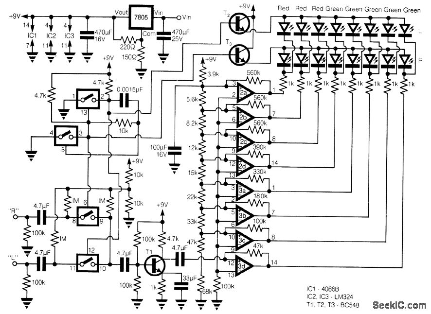STEREO_LED_VU_METER - Measuring_and_Test_Circuit - Circuit Diagram