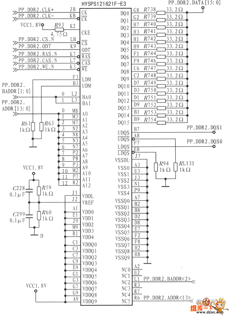 HY5PS121621BFP external interface connection circuit diagram Basic