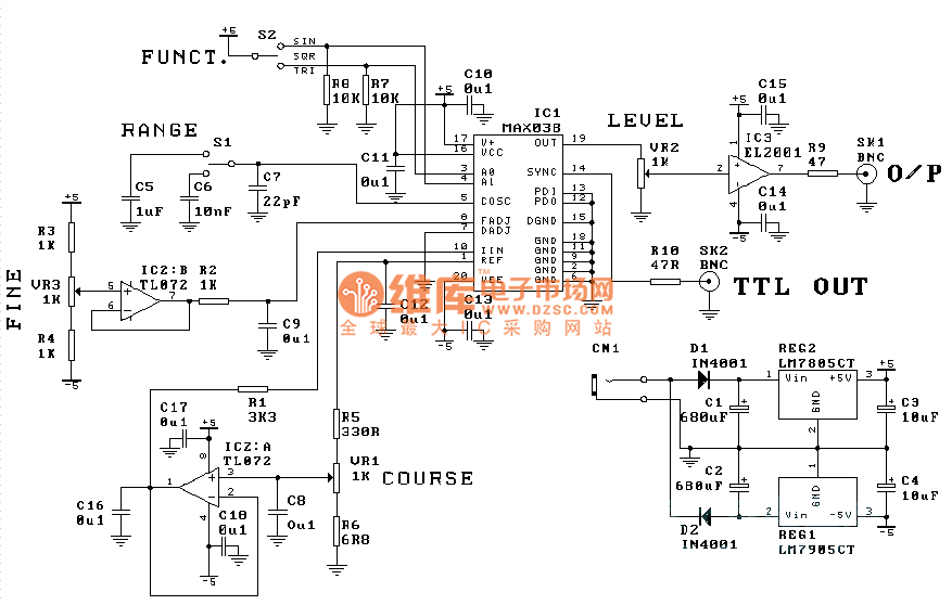 A function generator circuit Circuit Diagram