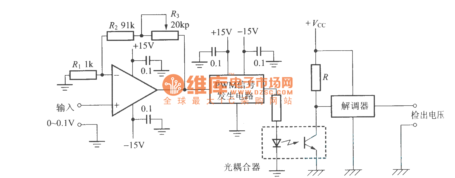 The DC voltage detected circuit with optical coupler Measuring_and