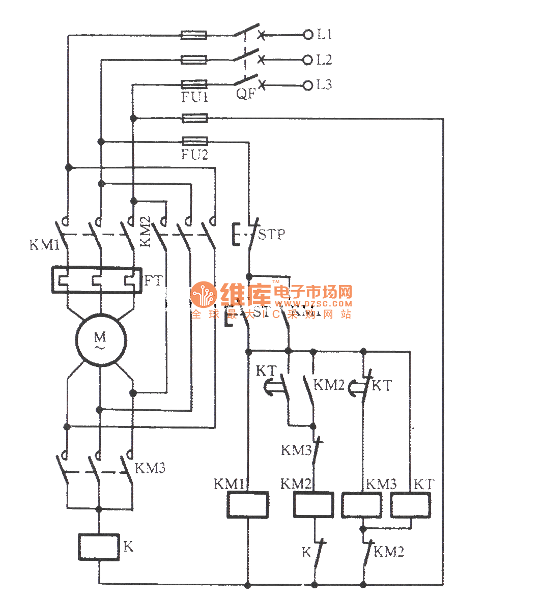 Y start circuit for preventing arcing short circuit with intermediate relay Basic_Circuit