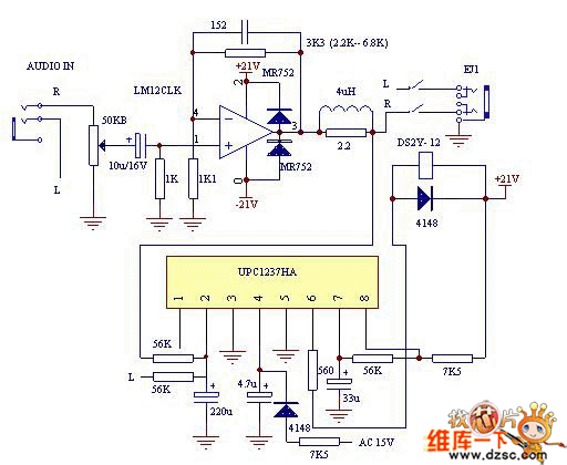UPC1237 speaker protection circuit ( LM12 power amp circuit