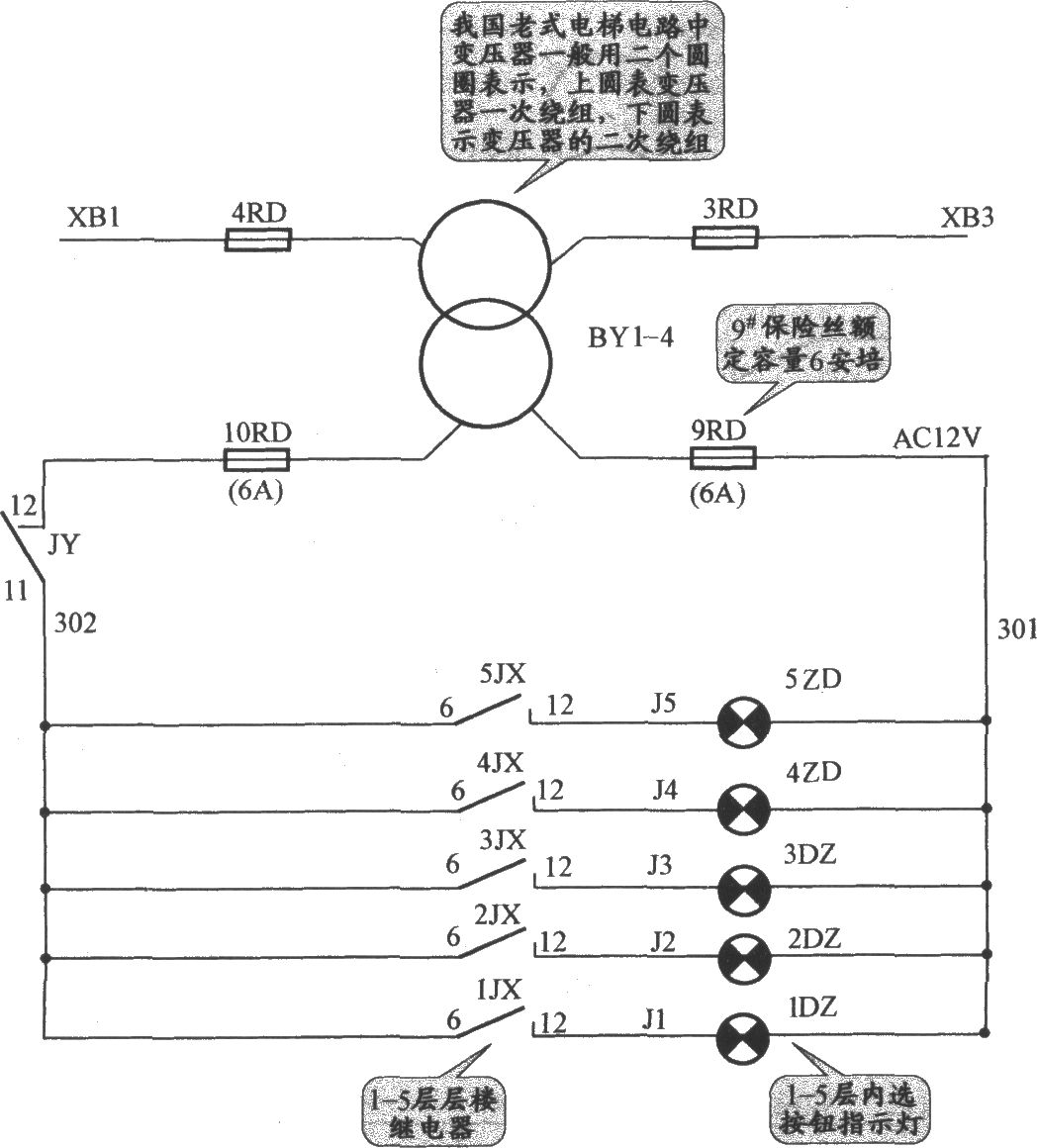 APM81 Ac double speed elevator indicator lights circuit (2) LED_and