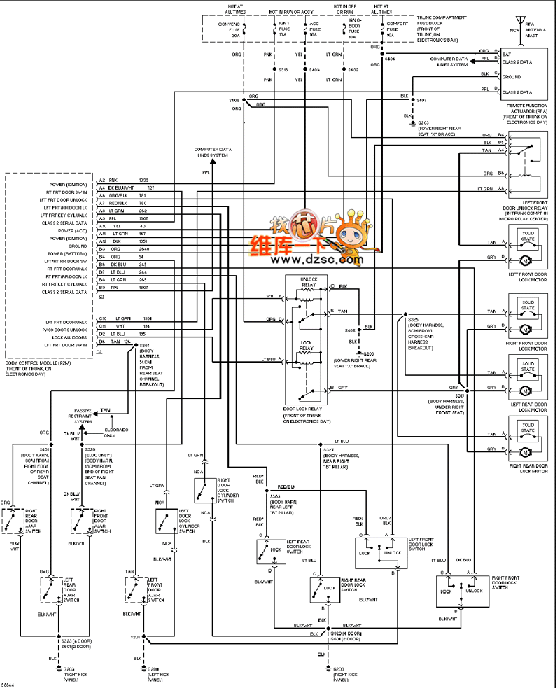 Cadillac Deville Electric Door Lock Circuit Diagram