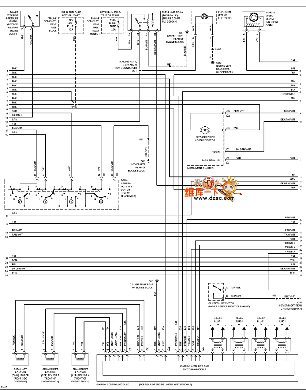 Cadillac deville 4.6L engine performance circuit diagram 2 - Automotive