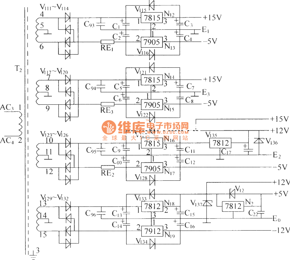 DZW7548/5050II auxiliary power supply electrical schematic diagram Power_Supply_Circuit