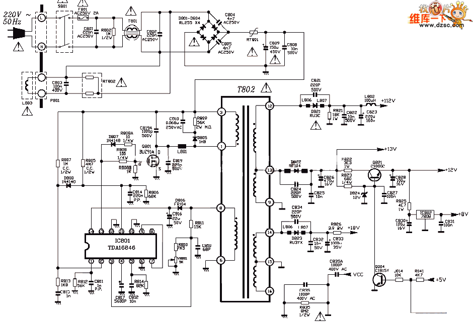 Tcl 2188f Tv Power Supply Circuit Diagram