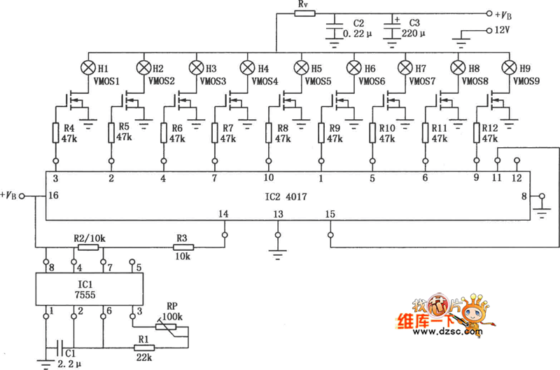 FET drive timecycle type flash circuit LED_and_Light_Circuit