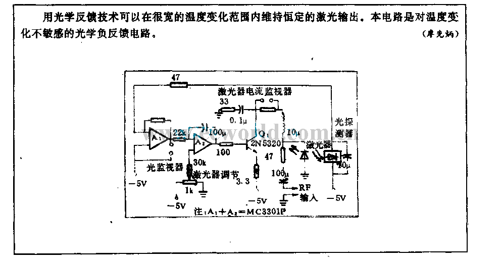 Laser transmitter linearity control circuit Power_Supply_Circuit Circuit Diagram