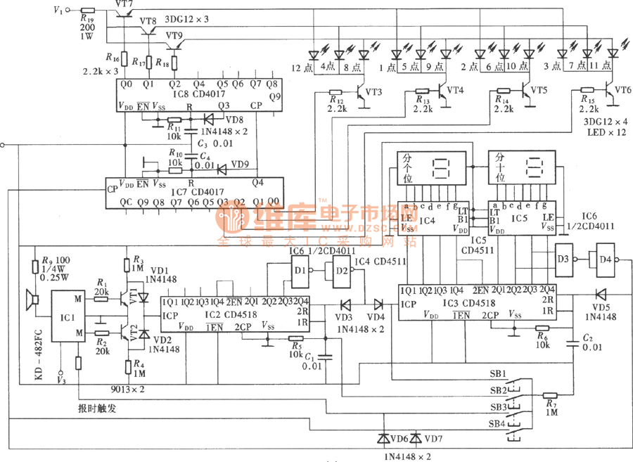 Digital electric clock circuit diagram - Digital_Circuit - Basic