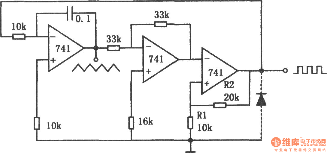 The low frequency various waveforms generator(741) Signal_Processing