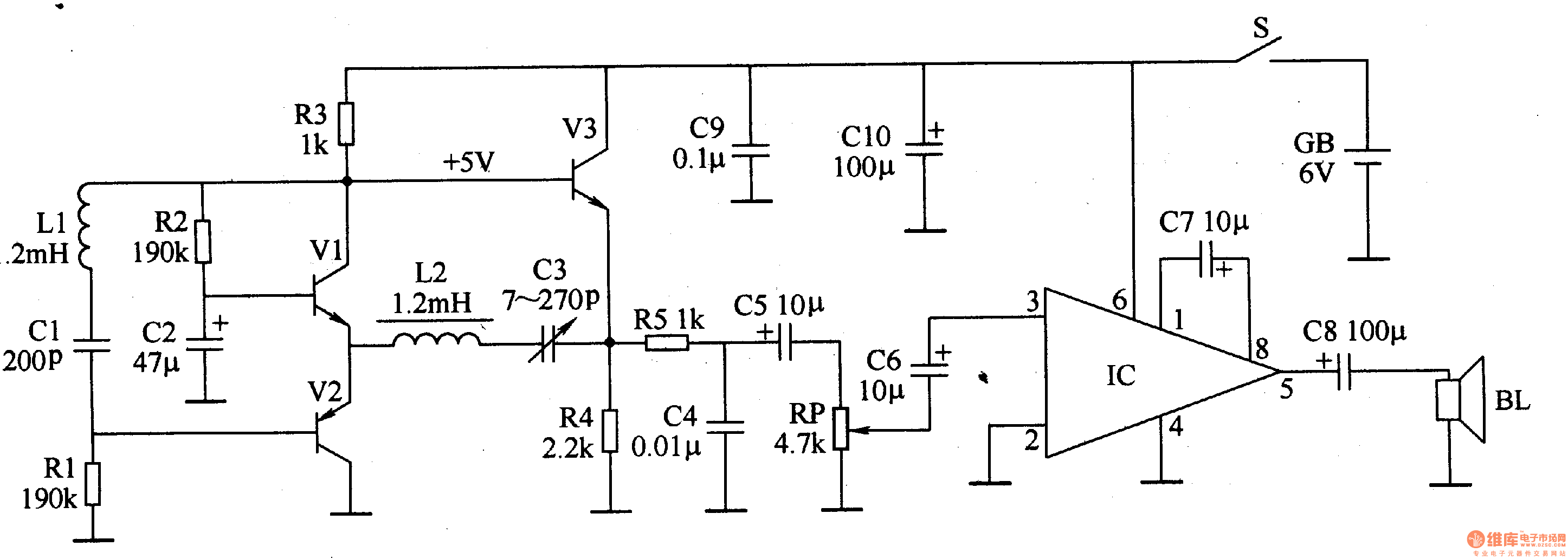 Metal detector 3 - Basic_Circuit - Circuit Diagram ...