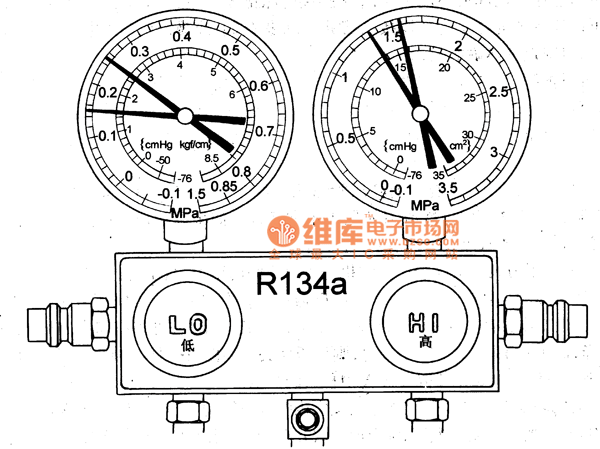 Toyota Coaster R134a Special Manifold Pressure Meter And