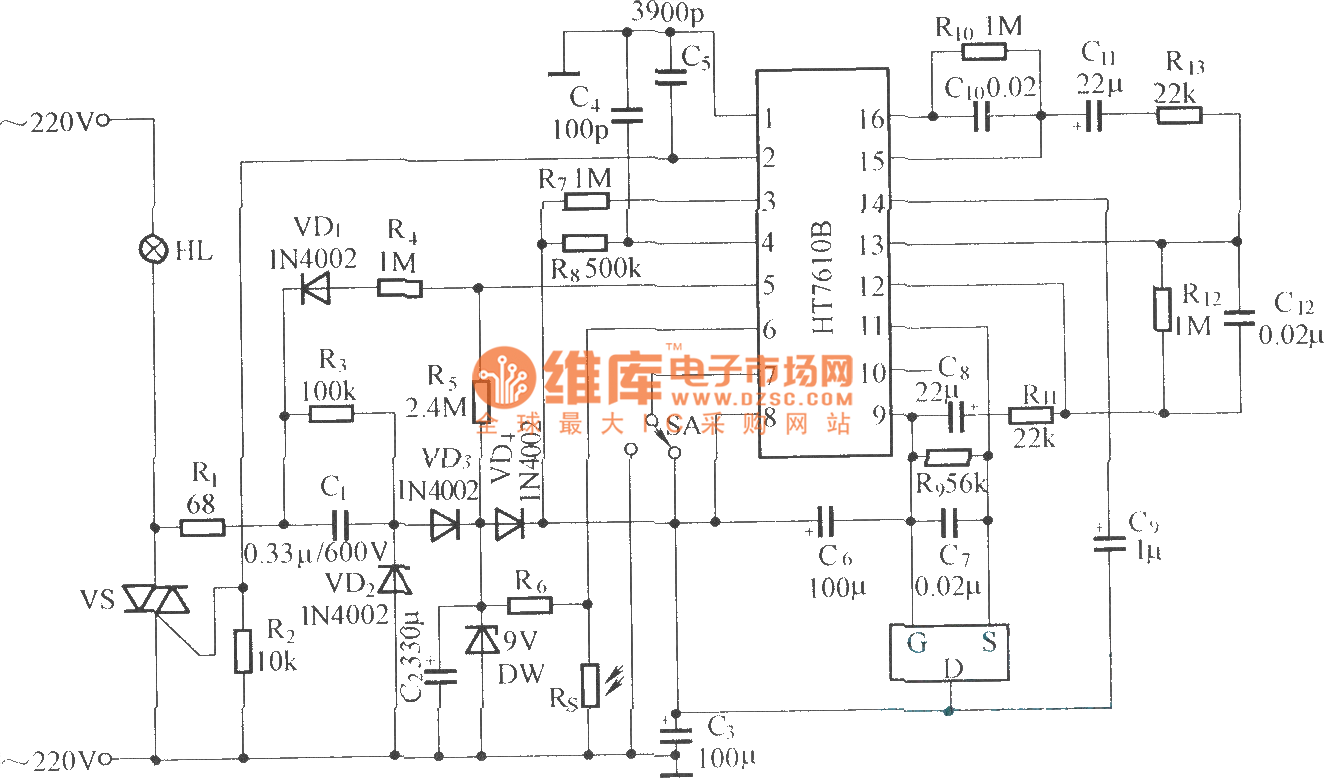 HT7610 application circuit diagram - Automotive_Circuit - Circuit