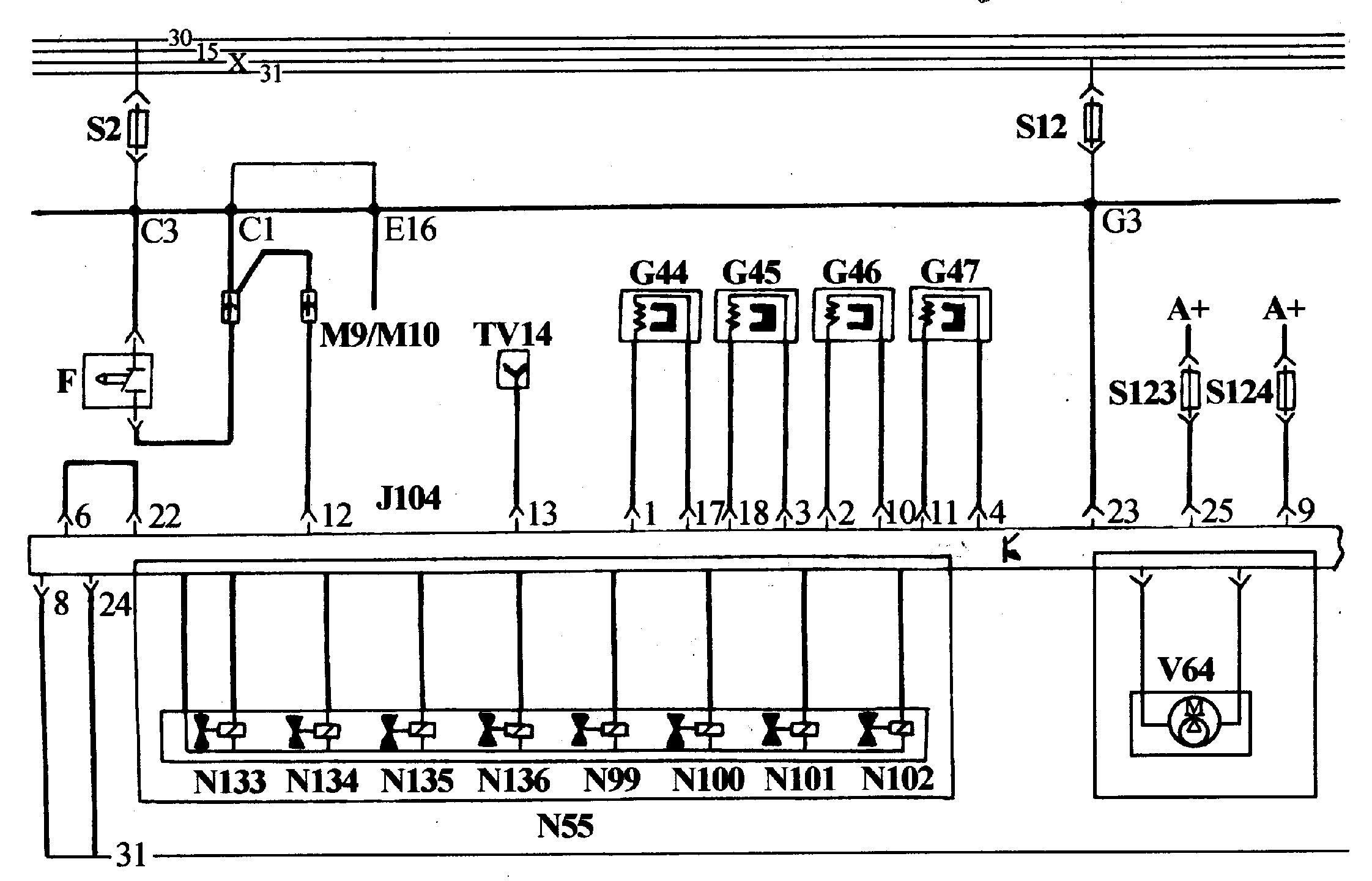 The ABS fault detecting circuit of Santana 20OOGSi Communication
