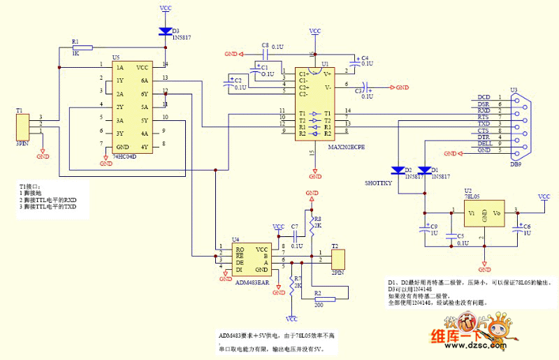 RS232-TTl-RS485 switching interface circuit - Amplifier ...